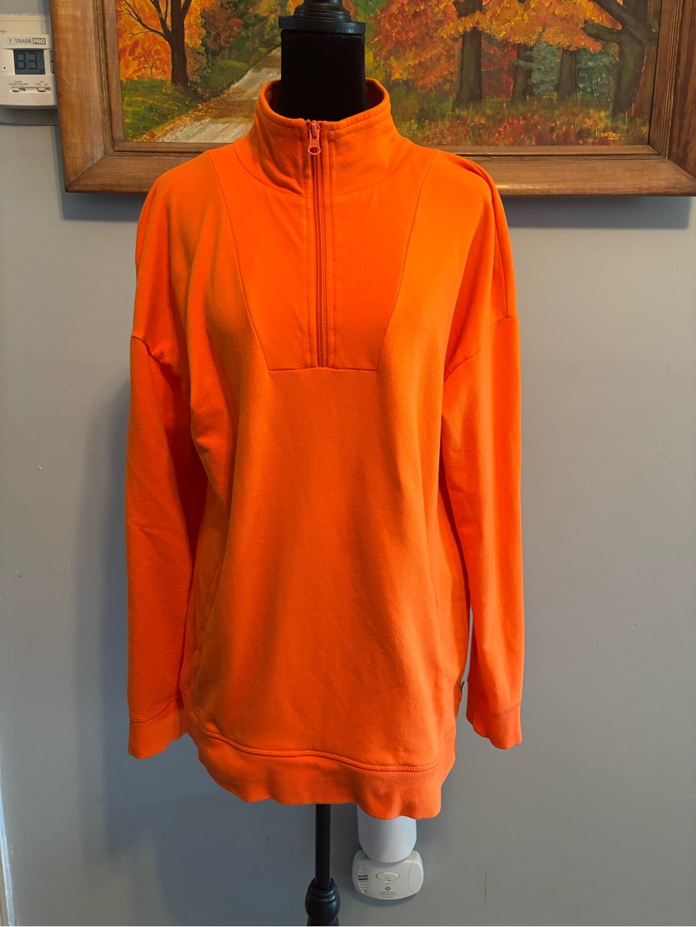 T by Talbots Women’s Orange Quarter-Zip Sweatshirt Size M